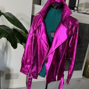 Metallic Pink Moto Style Jacket